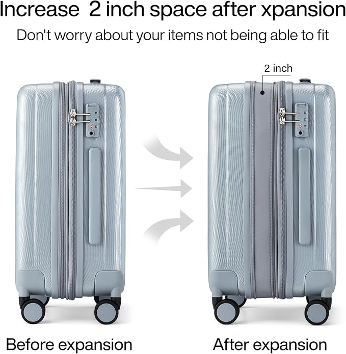 Hanke 24 Inch Expandable Checked Luggage Lightweight PC Hard Shell Luggage - Image 3