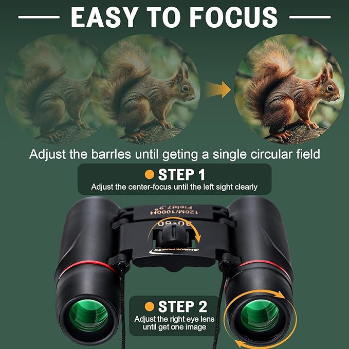 30X60 Small Binoculars for Adults Folding Bird Watching - Image 5