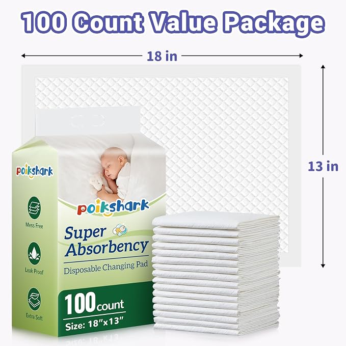 100 Pack Disposable Diaper Changing Pads - Image 7