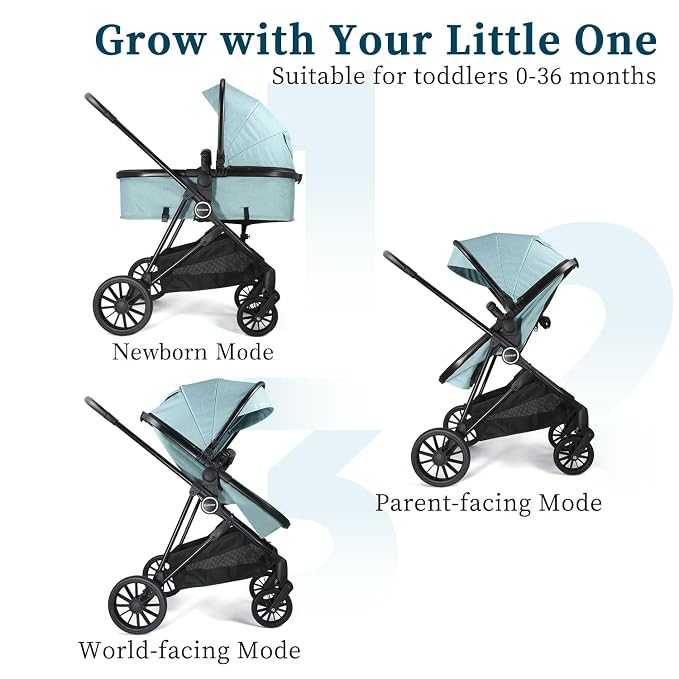 Lite 2.0 Baby Stroller with Newborn Mode, 2-in-1 Foldable Infant Stroller with - Image 2