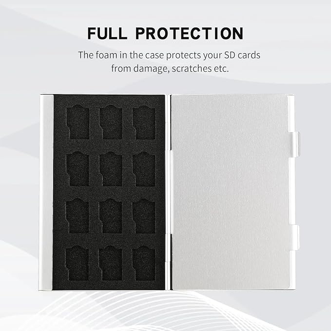 Aluminum SD Card Case, 21Slots Ultrathin SD Card Holder, Memory Card Storage - Image 4