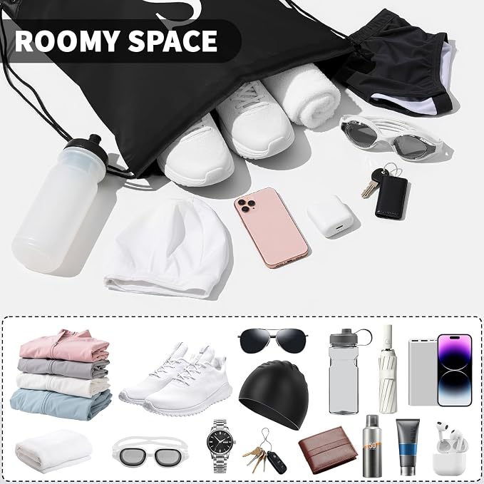ZOMFELT 6Pcs Drawstring Backpack Drawstring Gym Bags, Foldable Draw String - Image 3