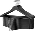 StorageWorks Black Wooden Hangers, 20 Pack Wood Hanger by StorageWorks