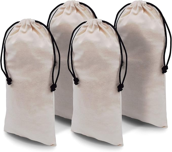 ZENPAC Cloth Shoe Bags for Travel, Washable Breathable Cotton Fabric for Luggage by Zenpac
