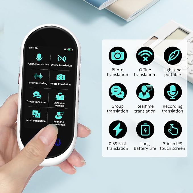 Language Translator Device, Portable Translator No WiFi Needed, Offline Voice - Image 2