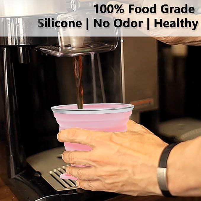 Litoexpe 2 Pack Silicone Collapsible Travel Cup Portable Folding Camping Cup - Image 5
