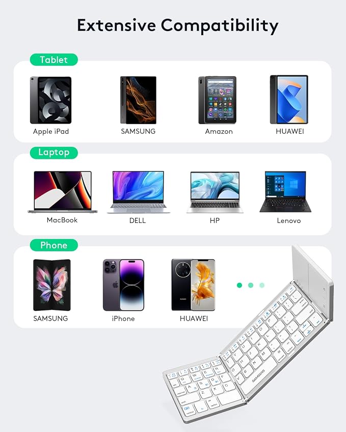 Samsers Multi-Device Foldable Bluetooth Keyboard - Image 8