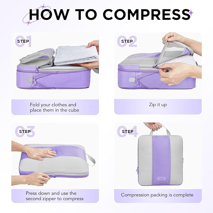 8 Set Compression Packing Cubes - Image 3