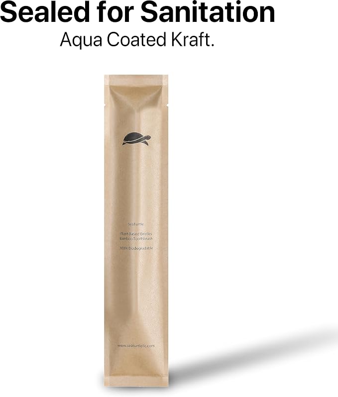 Sea Turtle Plant-Based Bristles, Soft Bamboo Toothbrushes, Individually Sealed - Image 3