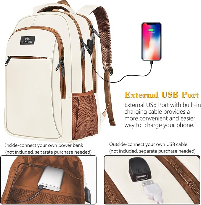 MATEIN 15.6inch Travel Laptop Backpack, Cute Anti Theft Slim Sturdy Laptops - Image 2