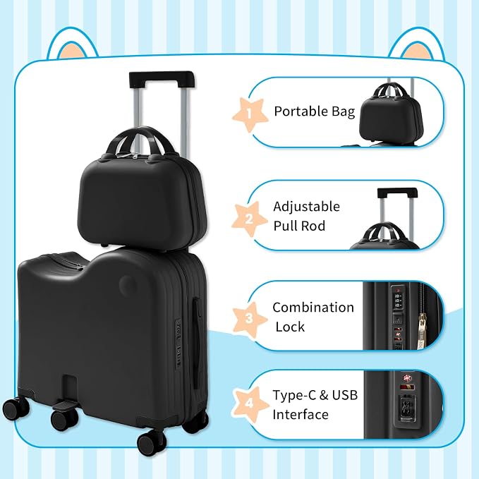 TABU Ride-on Luggage with Handbag - Image 4
