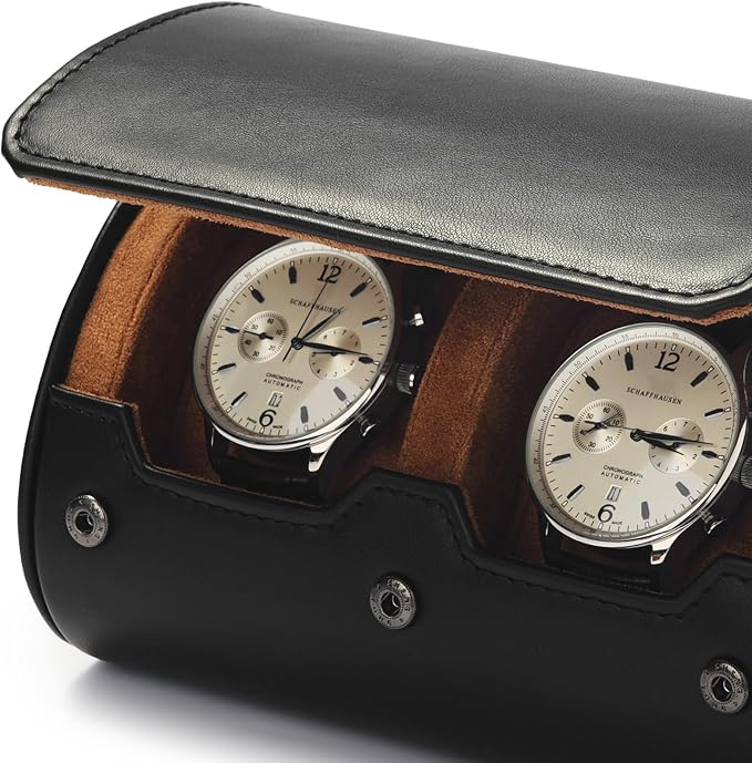 Oirlv Premium Leather Watch Roll Travel Case 2-Slot Watch Box - Image 6