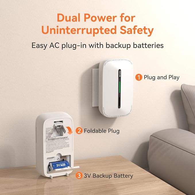 Jemay Plug in Carbon Monoxide Detector, Portable CO Detector - Image 6