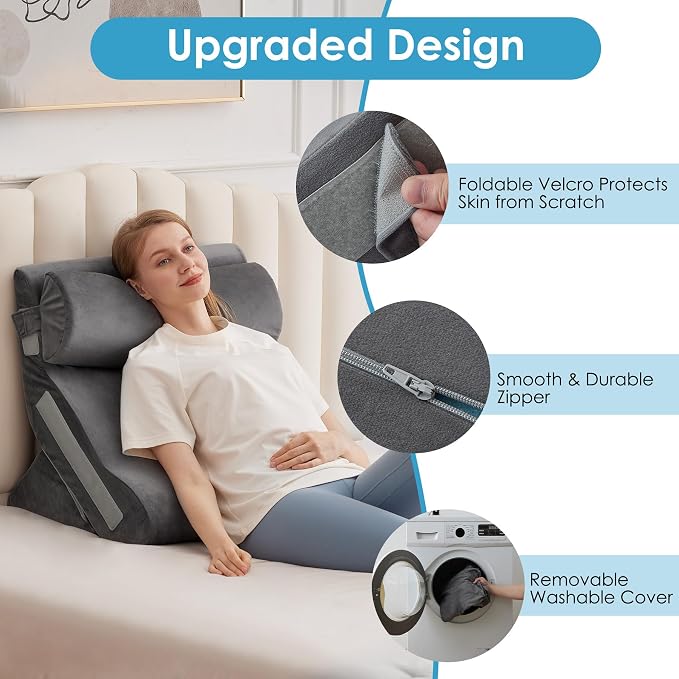 4PCS Bed Wedge Pillow for Headboard, Adjustable Wedge Pillow for Sleep Apnea - Image 5