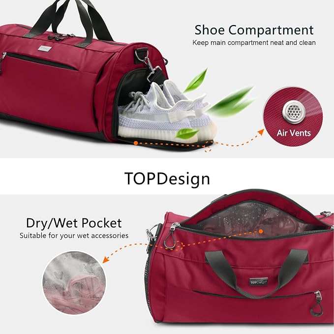 TOPDesign Gym Bag for Women & Men, Unisex Duffel Bag - Image 6