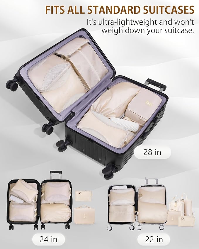 Compression Packing Cubes 12 Set, Suitcase Organizers, Extendable Packing Cubes - Image 9