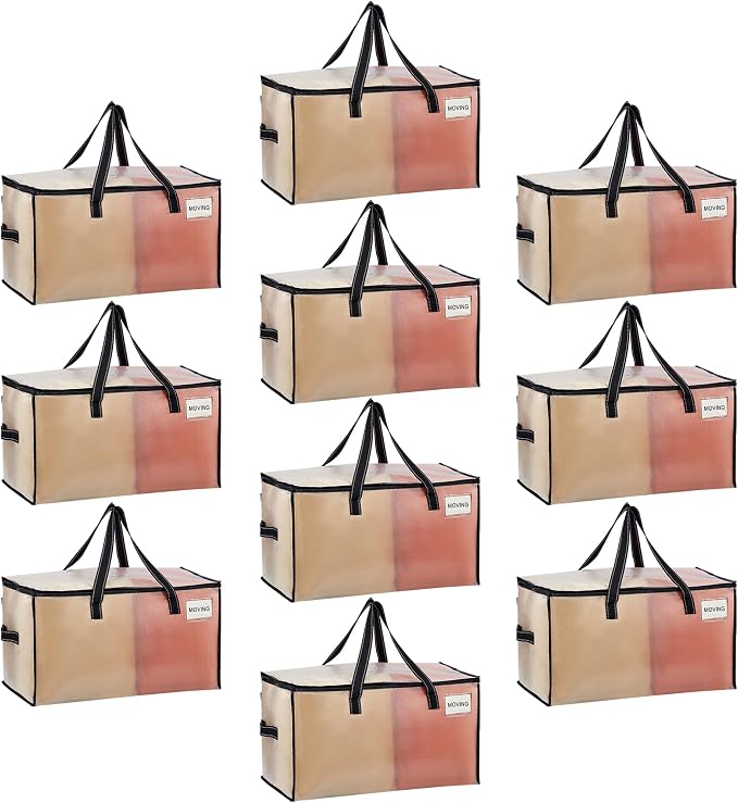 VENO 10 Pack Moving Bags, Comforter and Blanket Storage Bags by Veno