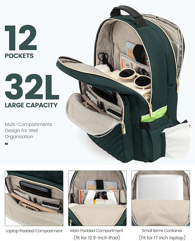 LOVEVOOK Laptop Backpack for Women, Large Capacity Travel Computer Work Bag - Image 2