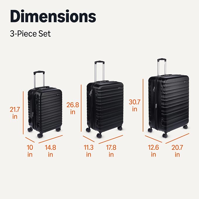 Amazon Basics 3-Piece Set, Hardshell Suitcases - Image 6