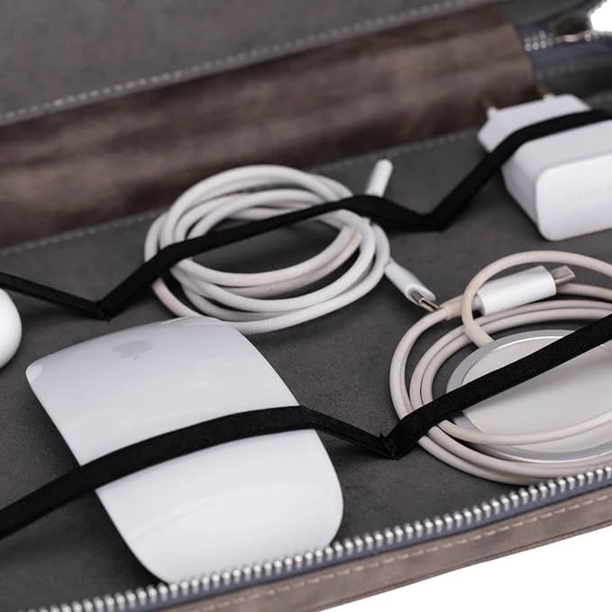 Medicine Handmade Leather Cable Organizer Bag – Full-Grain Leather Travel Tech - Image 8
