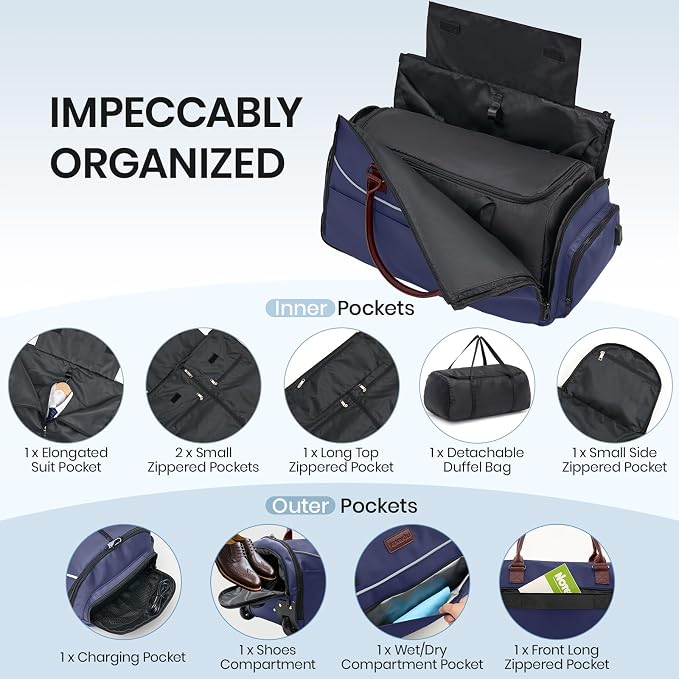 Fanwoli 3-in-1 Rolling Garment Bag - Image 4