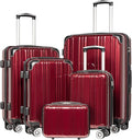 Coolife Luggage Expandable 5 Piece Sets PC+ABS Spinner Suitcase 20 inch 24 inch by COOLIFE