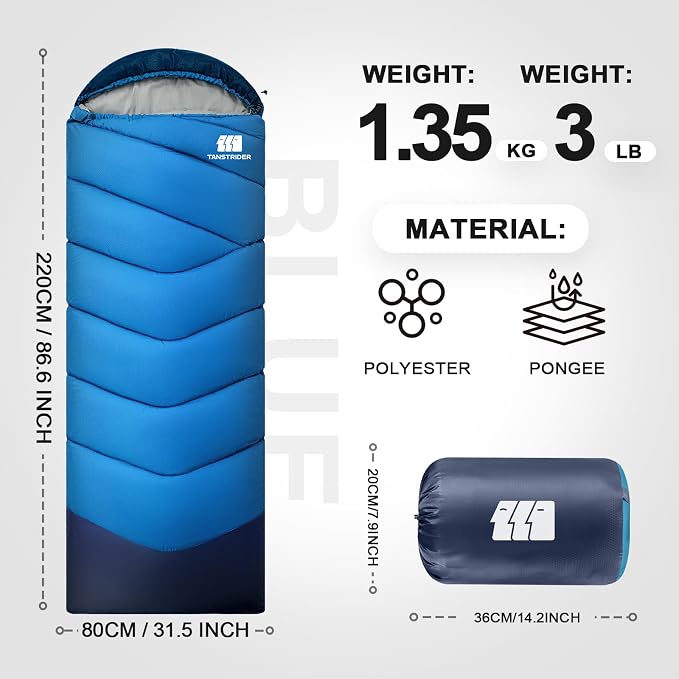 Sleeping Bags for Adults Cold Weather, Waterproof, Lightweight Sleeping Bag for - Image 2