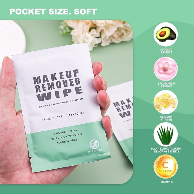 200 Individual Makeup Remover Wipes, Makeup Remover Wipes Individually Wrapped - Image 3