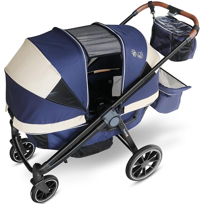 Tandem Wagon Stroller–All-Terrain 2-in-1 Push&Pull Design, Double Seat by Freetex