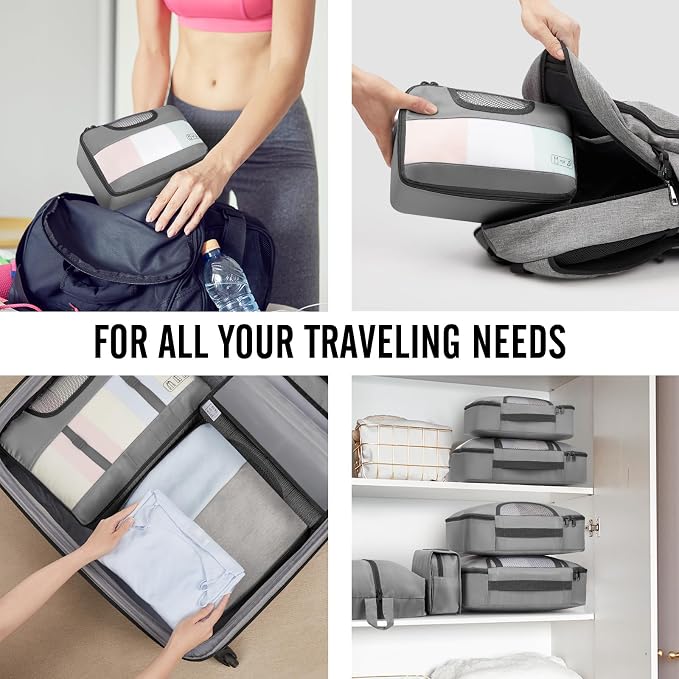 Veken 10 Set Packing Cubes for Travel Essential, Suitcase Organizer Bags in 4 - Image 7