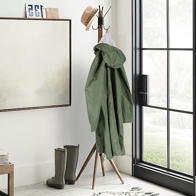 ANYOO Waterproof Rain Poncho Lightweight Reusable Hiking Hooded Coat Jacket - Image 8