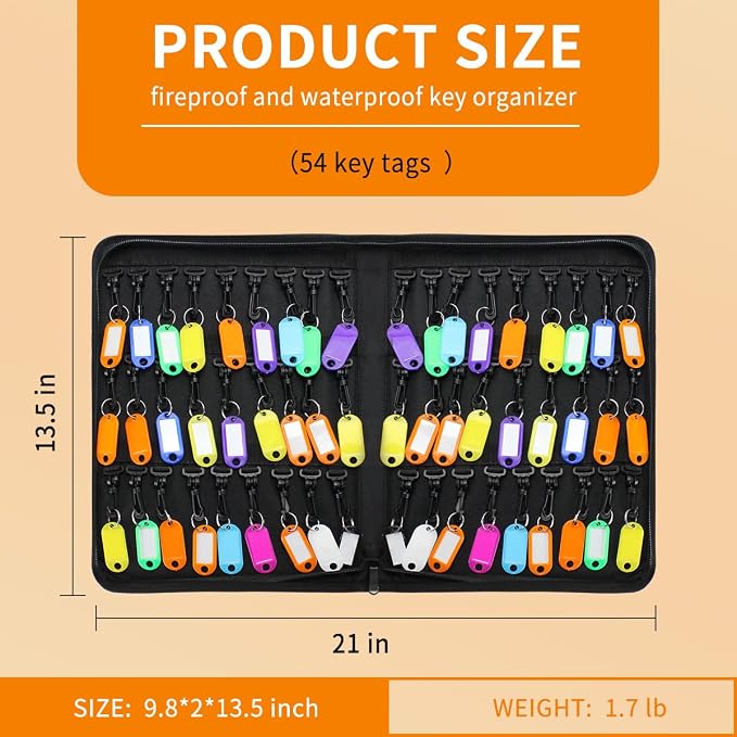 Sdstone Portable Zippered Key Case, Fireproof And Waterproof Key Organizer - Image 3