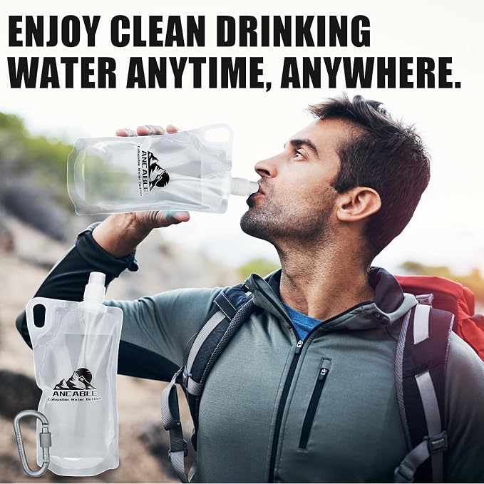 1L Hiking Collapsible Water Bottles - Image 3
