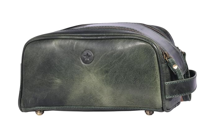 10" Premium Leather Toiletry Travel Pouch - Image 9