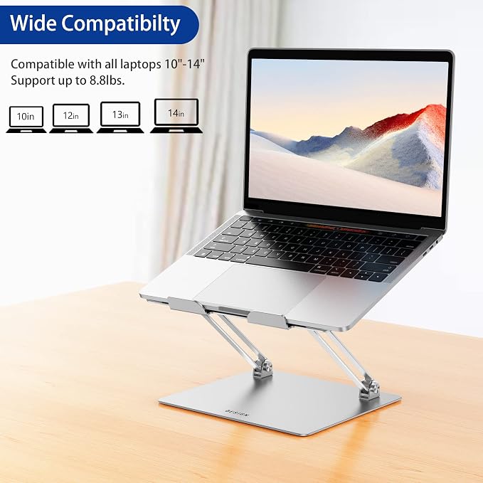 BESIGN LS10 Aluminum Laptop Stand, Ergonomic Adjustable Notebook Stand - Image 4