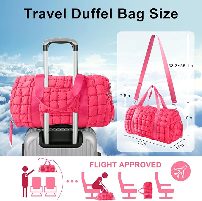 Quilted Travel Duffle Bag Gym Bag - Image 2