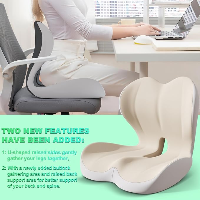Buttocks Cushion for Office Chair Memory Foam Seat Pad for Butt Support - Image 3