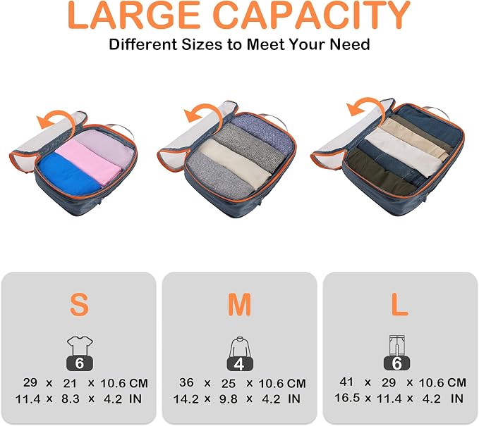 Cipway Mesh Compression Packing Cubes, Ultralight See Through Luggage Organizer - Image 5
