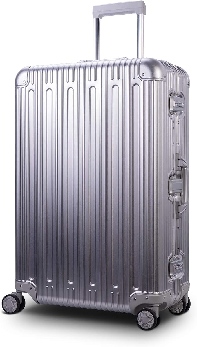 TRAVELKING All Aluminum Luggage Zipperless Hard Shell Suitcase by TRAVELKING