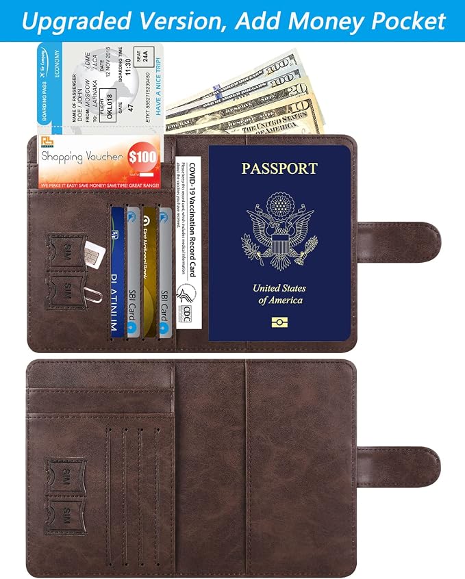 Passport Holder Cover Wallet RFID Blocking Leather Card Case Travel Accessories - Image 2