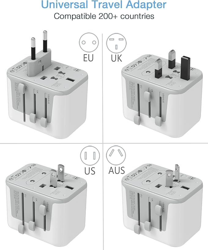 TESSAN Universal Travel Adapter, International Power Adapter 5.6A 28W 3 USB C 2 - Image 2