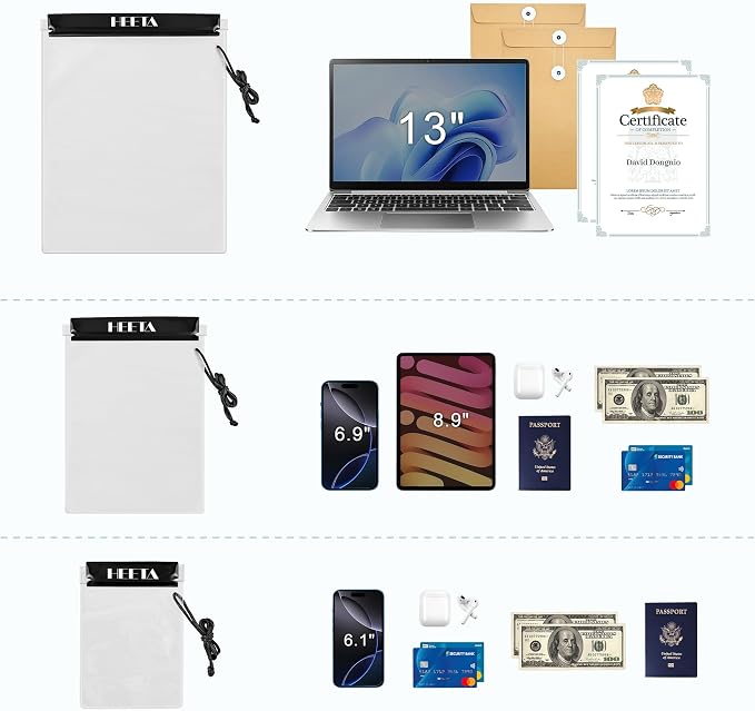 HEETA 5-Pack Clear Waterproof Dry Bag, Water Tight Cases Pouch Dry Bags - Image 9
