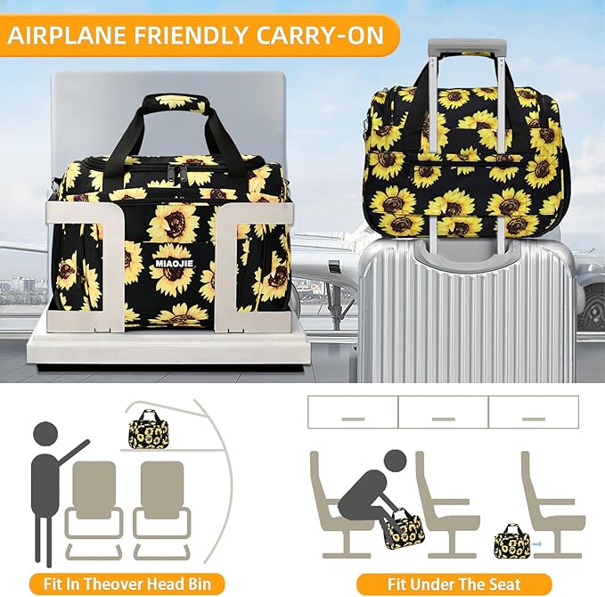 Underseat Carry On Luggage Lightweight Travel Tote Weekender Bag Overnight - Image 5