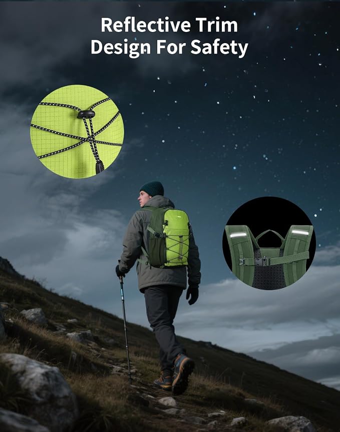 ECOHUB Small Hiking Backpack for Men Women, 20L Lightweight Travel Backpacks - Image 6