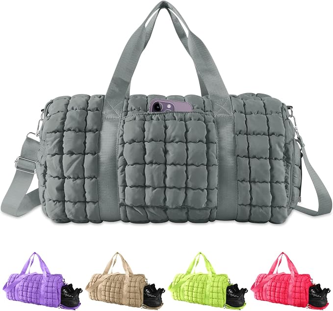 Quilted Travel Duffle Bag Gym Bag by XSUIOY
