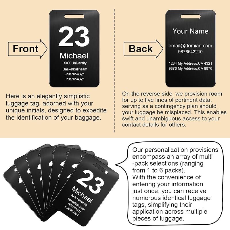 Customized Stainless Steel Luggage Tags: Personalize Your Suitcases, and Bags - Image 5