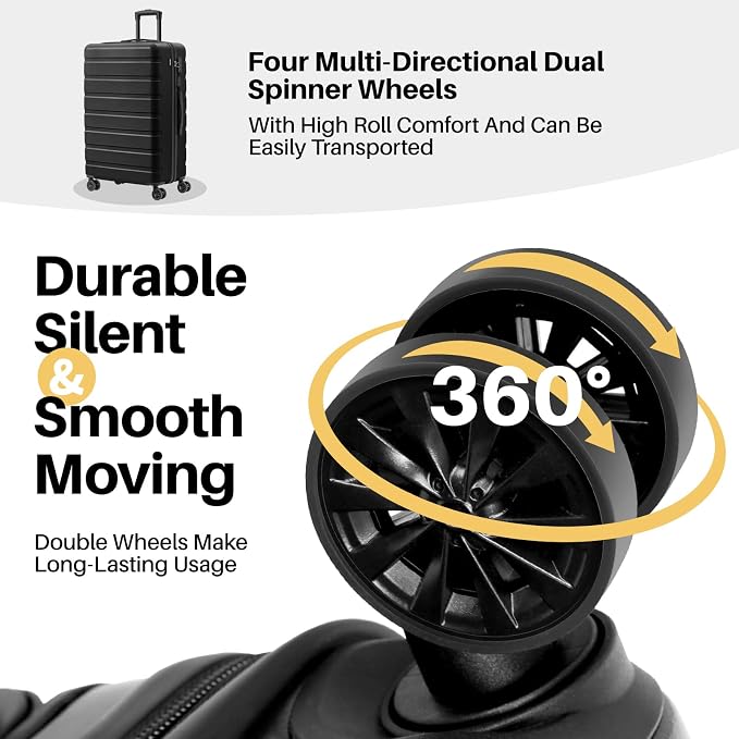 AnyZip Suitcase Hardside PC ABS Lightweight USB Luggage - Image 4