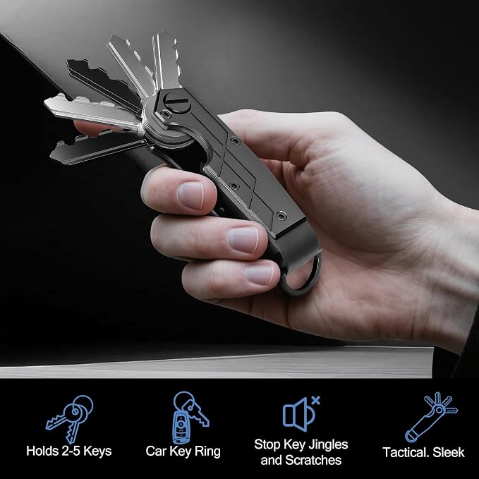 Key Organizer for Men Compact Key Holder Minimalist Key Case Metal Key Chain - Image 3