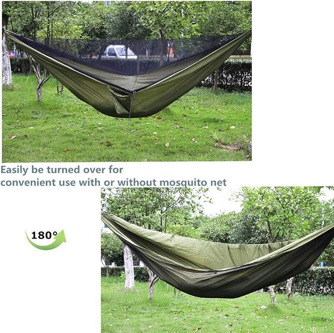 Camping Hammock with Rain Fly Tarp and Mosquito Net with Tree Straps，1/2 Person - Image 3