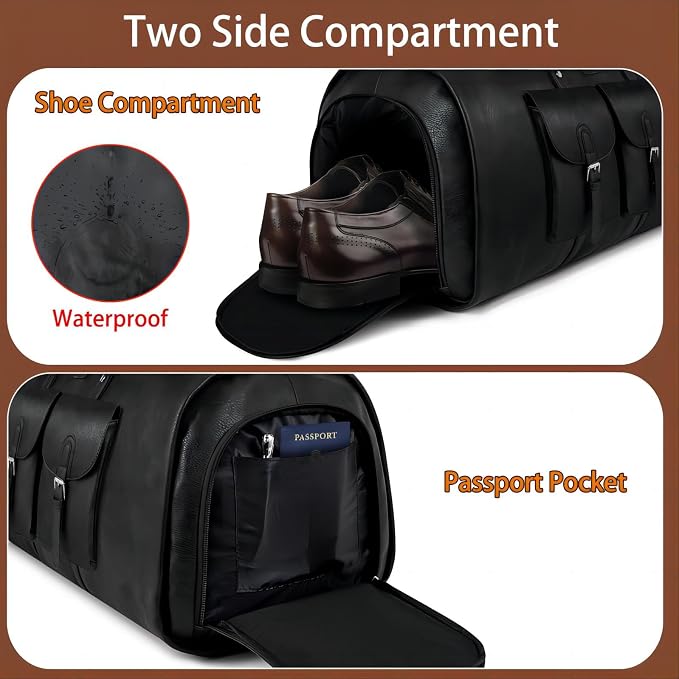 Garment Bag for Travel, Convertible Carry on Garment Duffel Bag for Men 3Pcs - Image 5